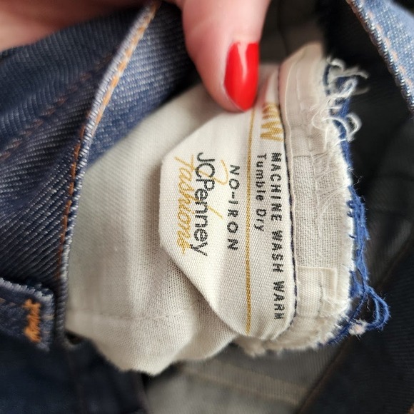 VINTAGE 70s JCPENNEY Denim Jeans Talon 42 Zip High Rise Flare - Picture 7 of 14